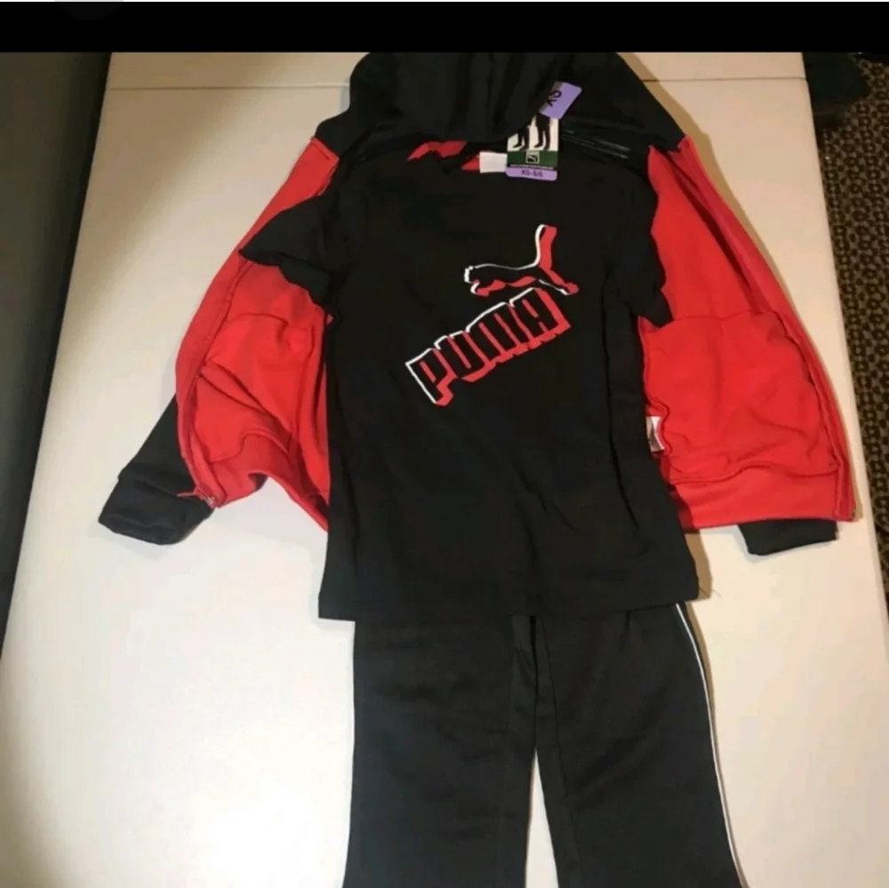 Puma Boys 3-Piece Tech Fleece Hoodie, Tee & Jogger Set nwt