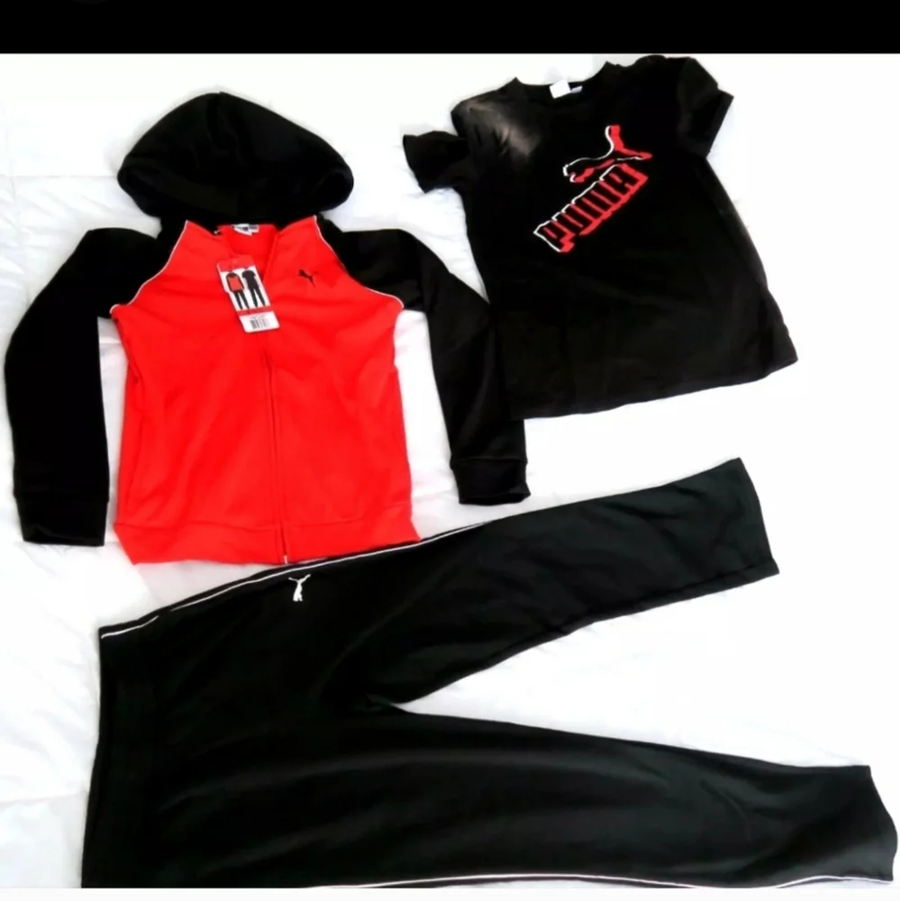 Puma Boys 3-Piece Tech Fleece Hoodie, Tee & Jogger Set nwt