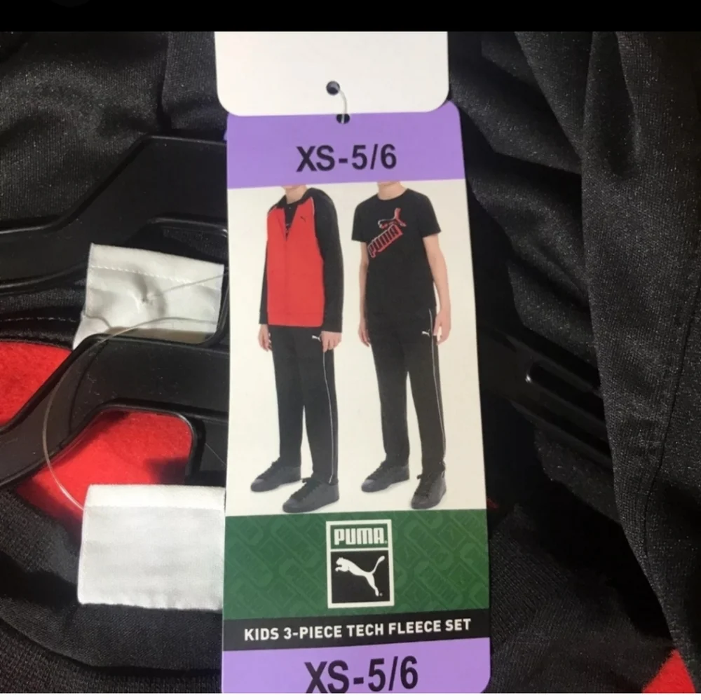 Puma Boys 3-Piece Tech Fleece Hoodie, Tee & Jogger Set nwt