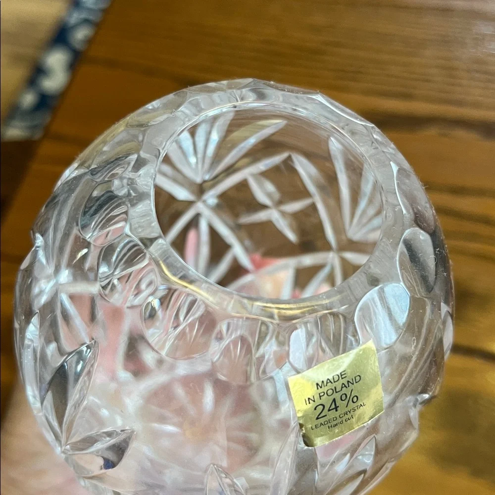 Elegant Crystal Vase 24% Crystal Lead Made in Poland