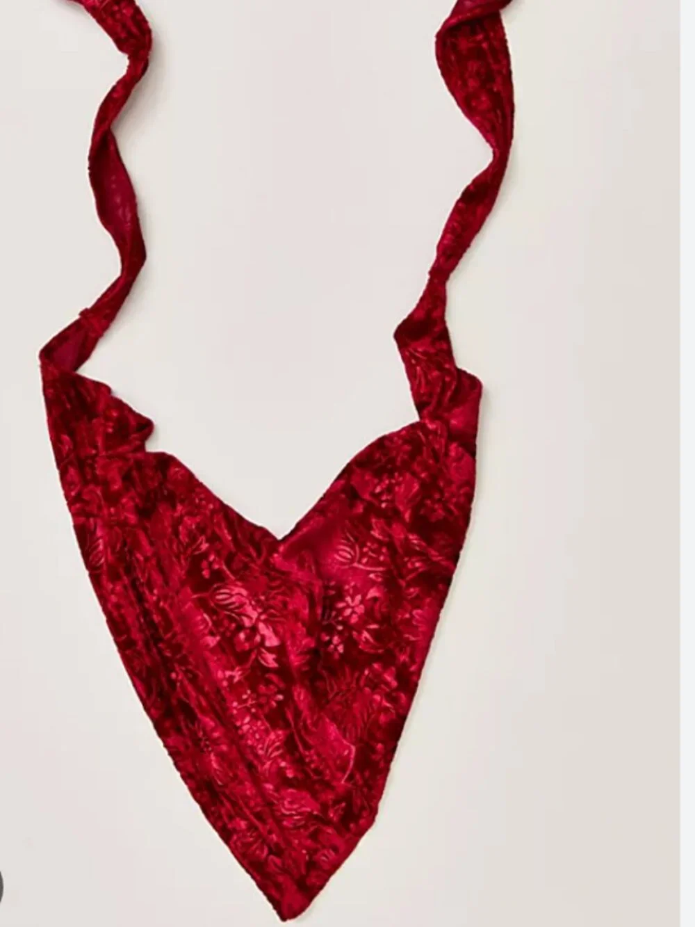 NWT Free People Canopy Velvet Hair Scarf in Red