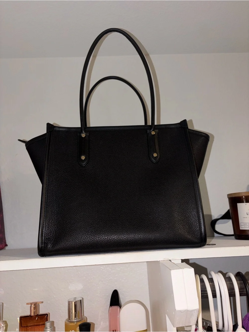 Kate Spade Ella Signature Logo Tote with Cream Accents (pebbled leather)