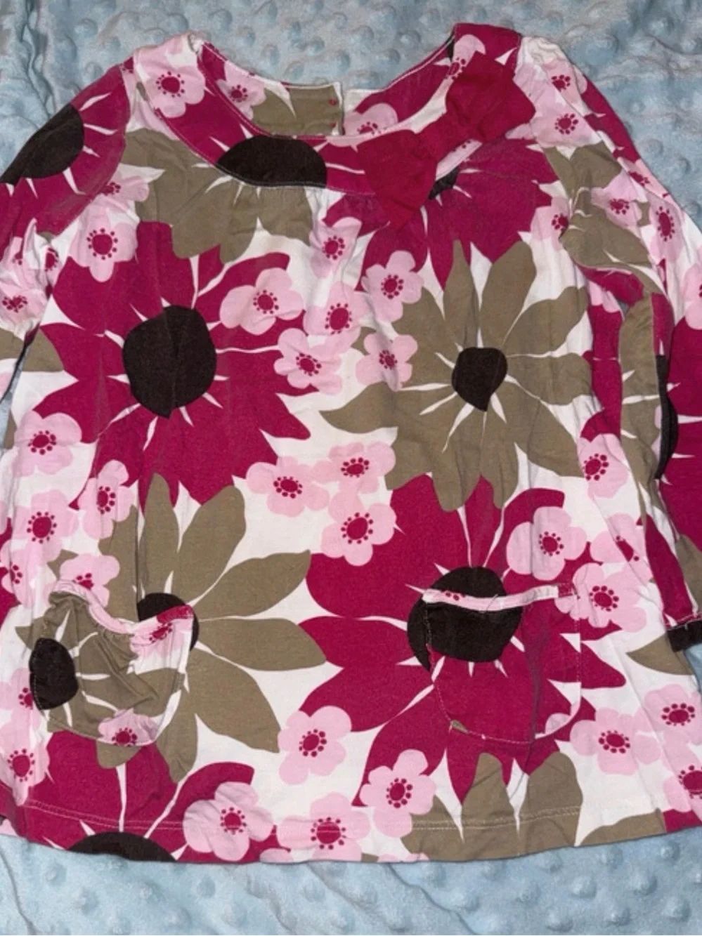 Carter's Floral Long Sleeve Tee - Pink, Olive & Black
