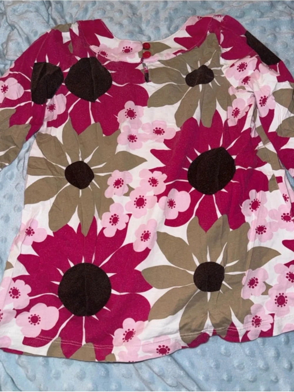 Carter's Floral Long Sleeve Tee - Pink, Olive & Black