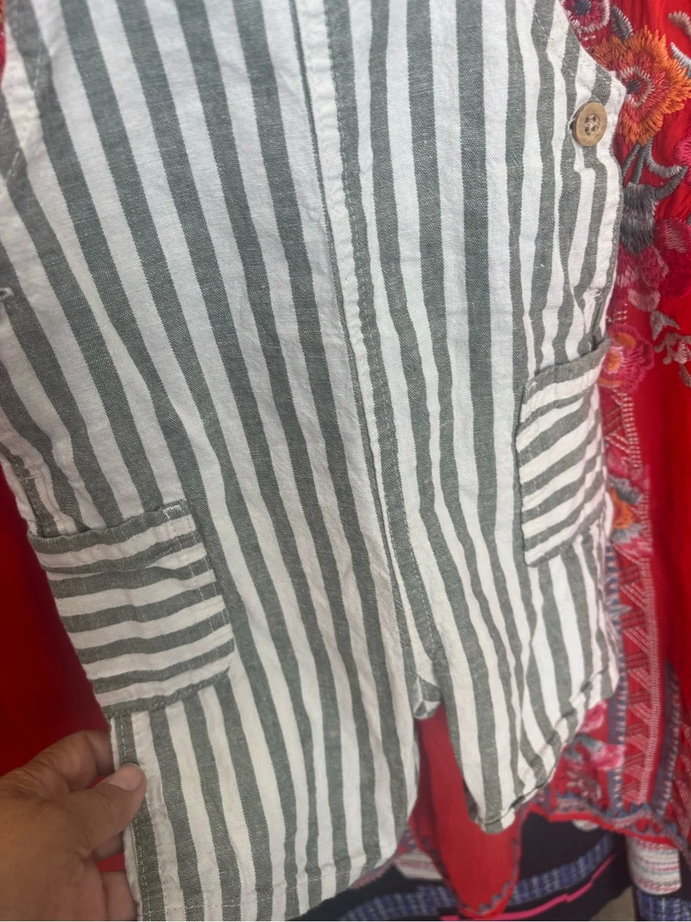 Carter's Green & White Striped Cotton Overalls