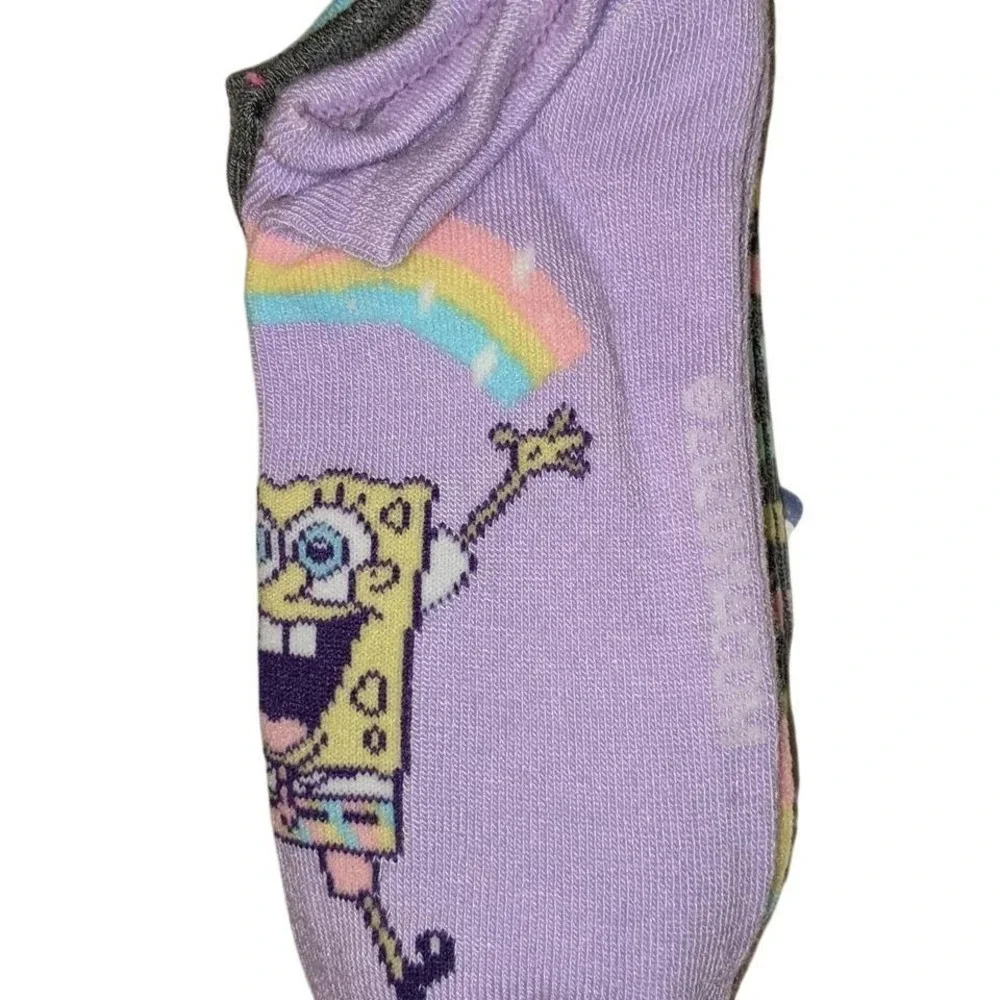 Nickelodeon SpongeBob SquarePants‎ No-Show Socks 5 Pair Pack Kidcore New