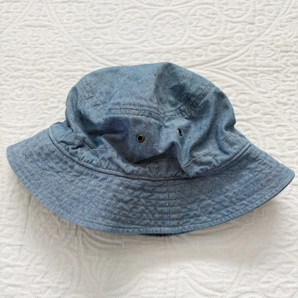 Hanna Andersson Kids' Chambray Bucket Hat Sun Hat Sz L