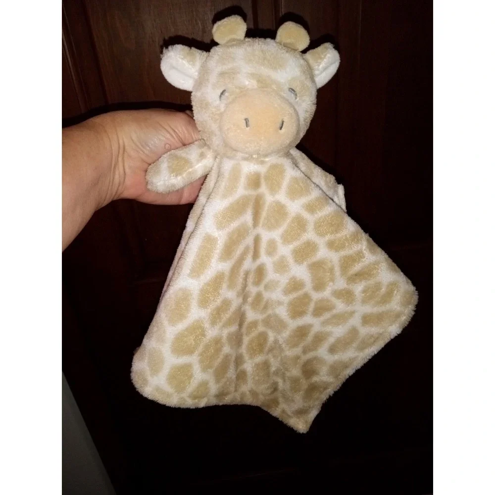 Plush Giraffe‎ Lovey Security Blanket Tan White Animal Print Baby Snuggler