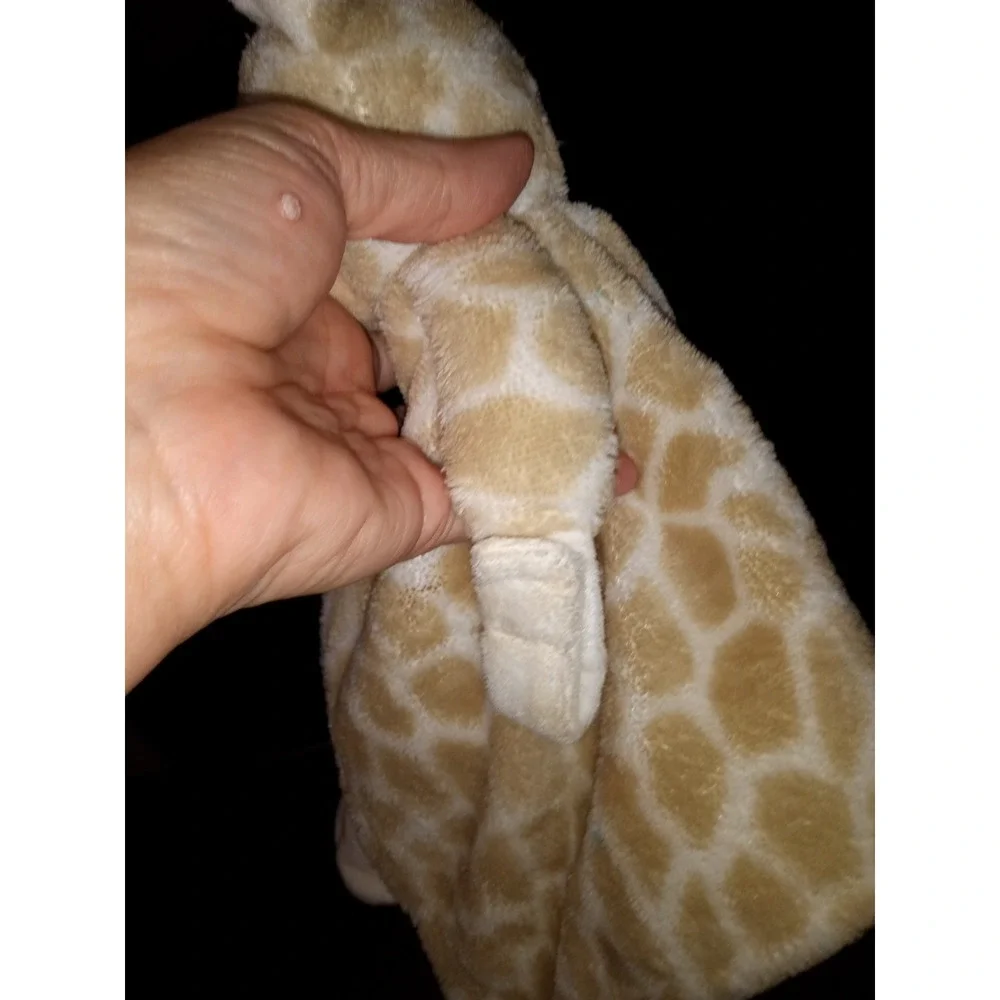 Plush Giraffe‎ Lovey Security Blanket Tan White Animal Print Baby Snuggler