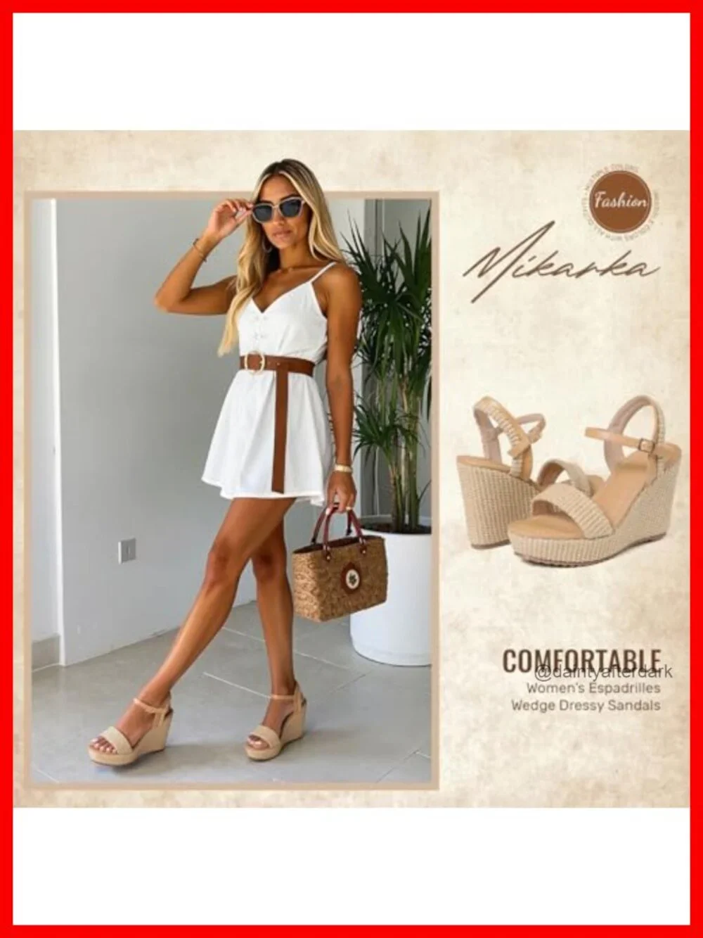 Espadrille Wedge Sandals for Women - Open Toe Platform with Jute Heel