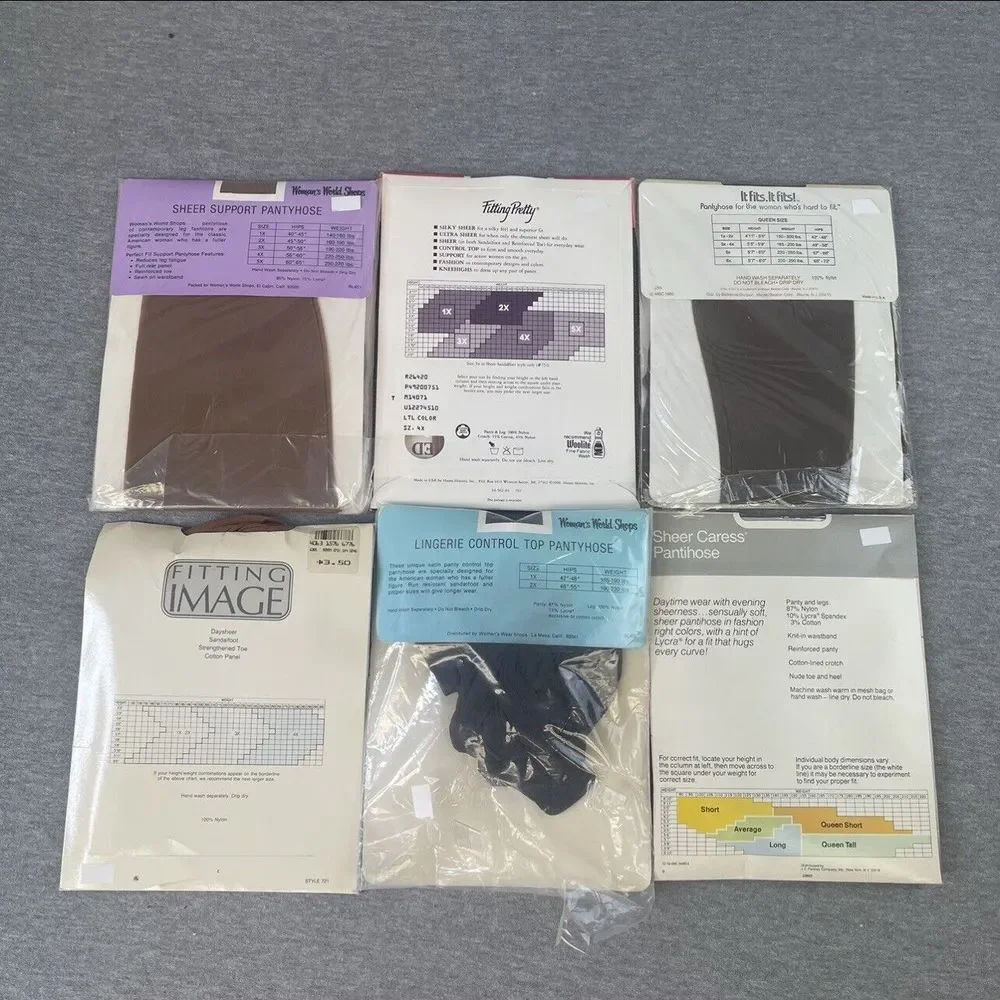 6 Pairs Queen Pantyhouse Womans World, Hanes, Berkshire, Fitting Image See Pics‎