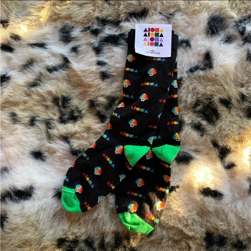 Soley Aloha Shave Ice Socks Hawaii Black Paia Boutique Maui