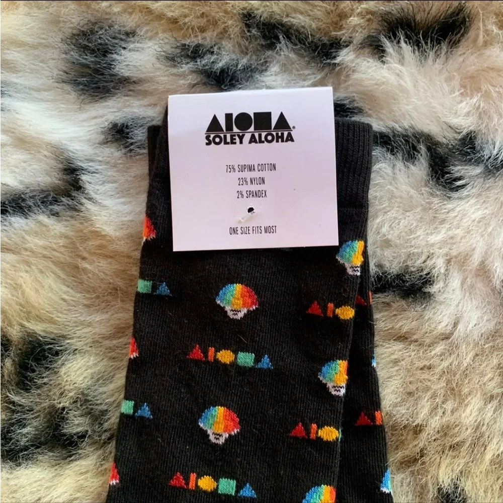 Soley Aloha Shave Ice Socks Hawaii Black Paia Boutique Maui
