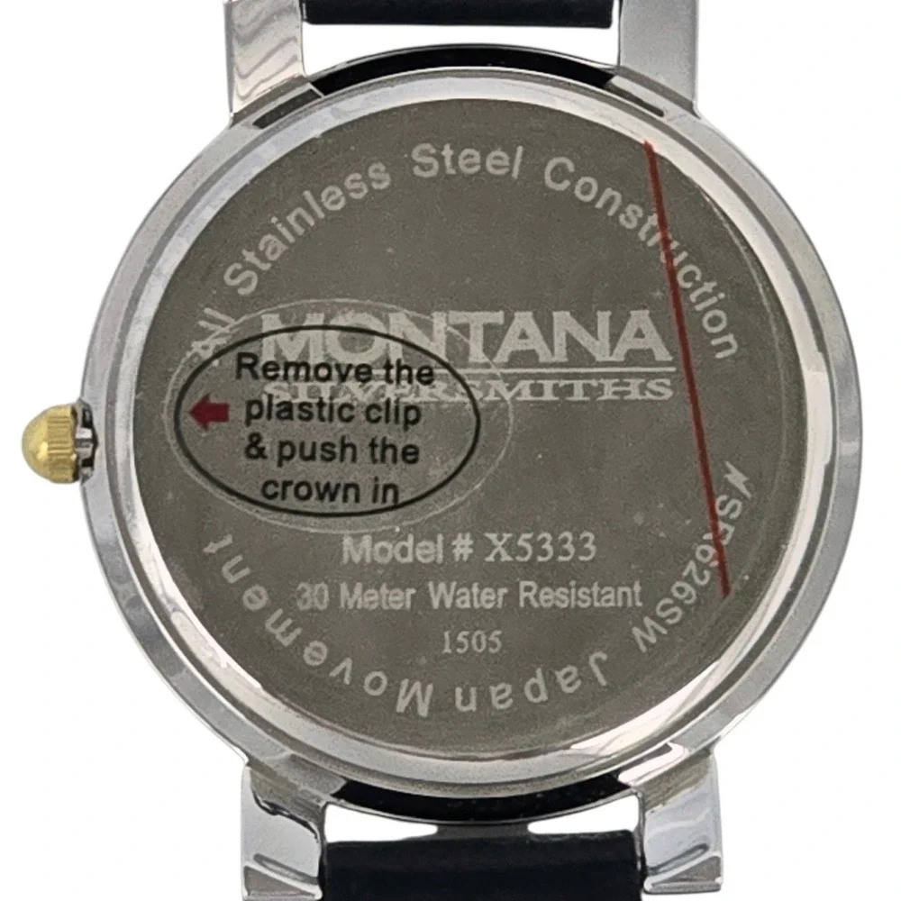 Montana Silversmiths Ladies Two-Tone Rope Bezel Watch Leather Strap - New NWOT