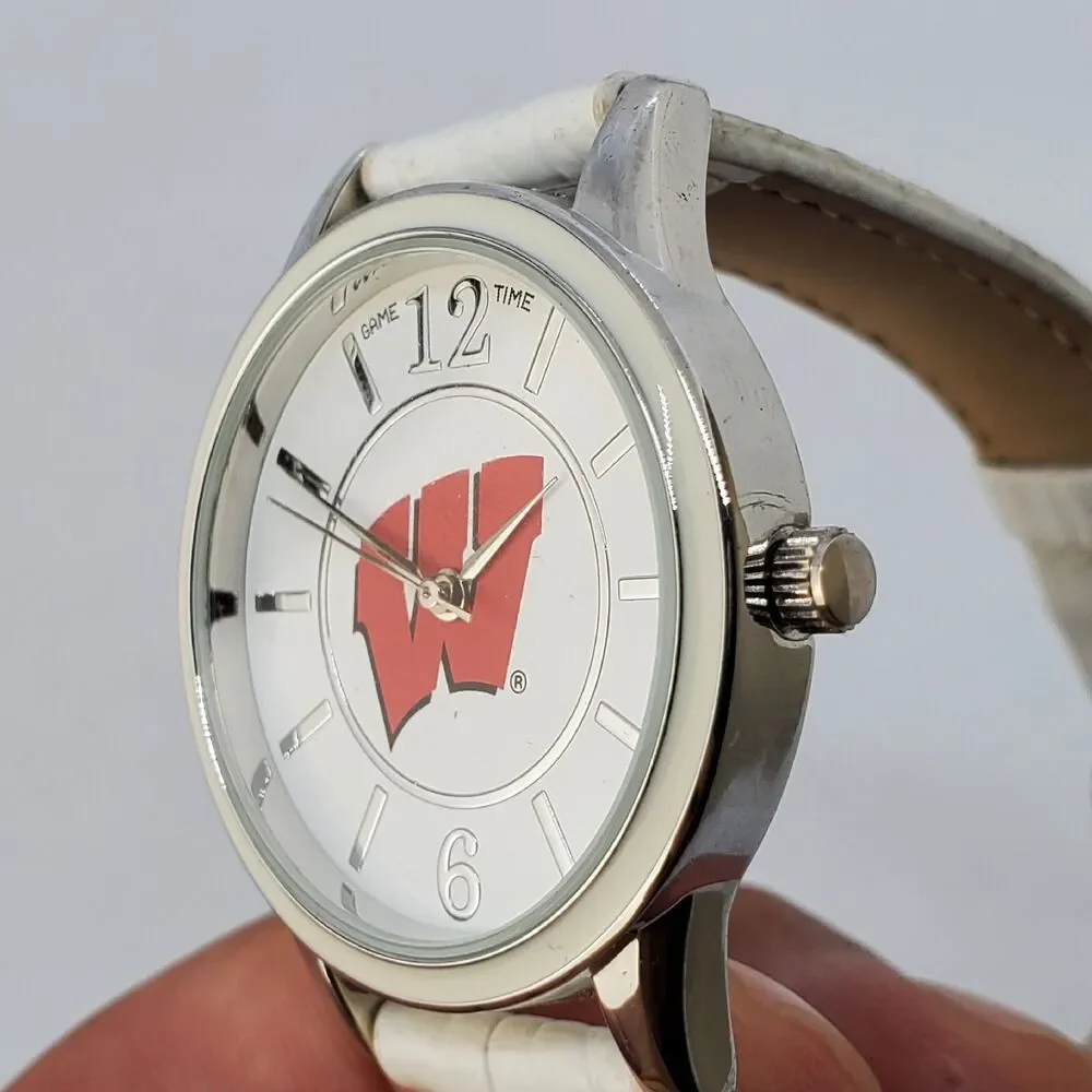 University of Wisconsin Badgers Women's Watch 34MM White Dial Bands‎ New Battery