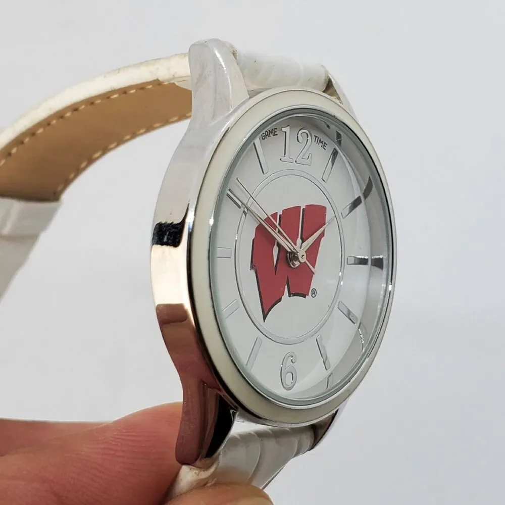 University of Wisconsin Badgers Women's Watch 34MM White Dial Bands‎ New Battery