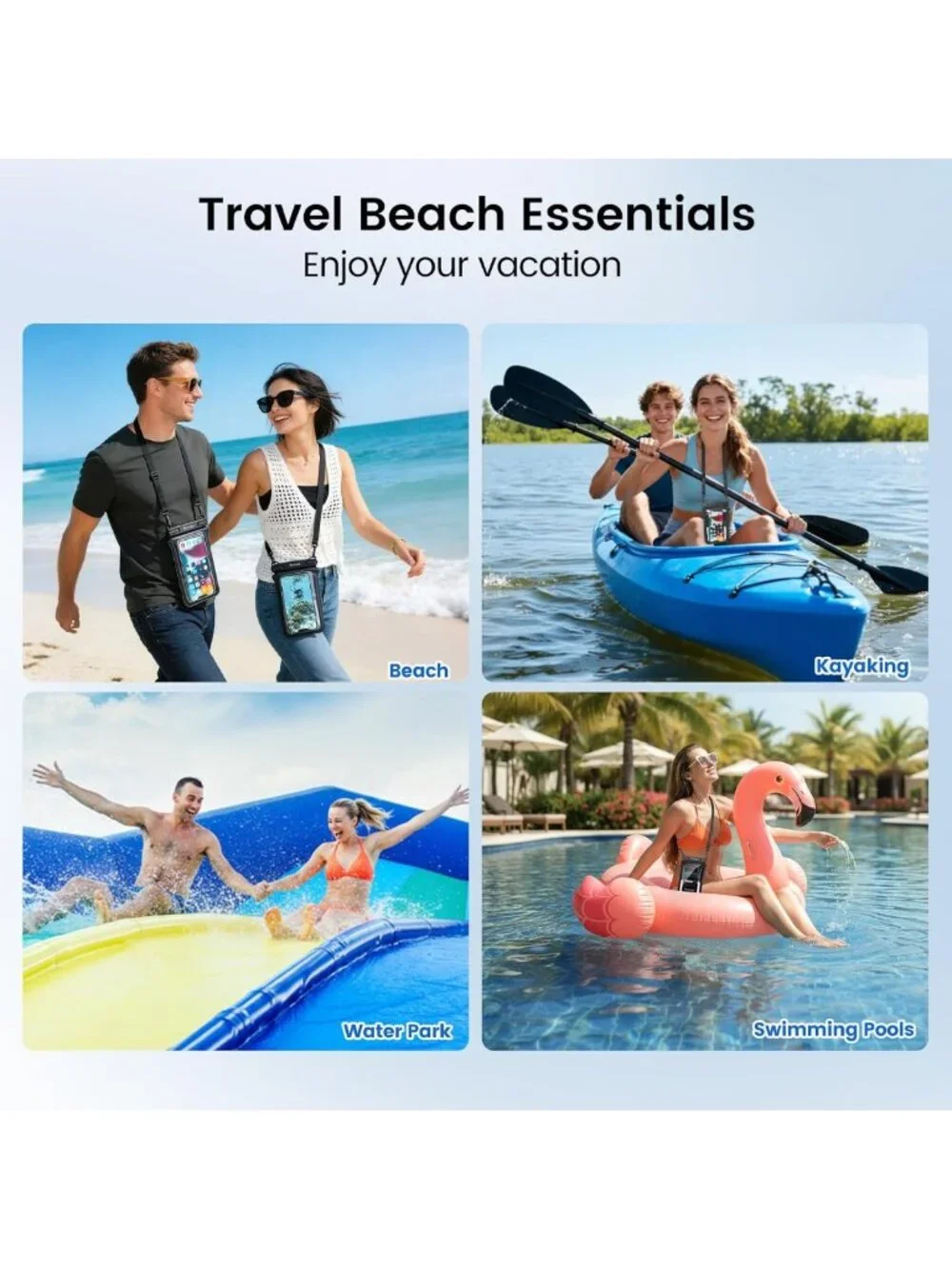 Waterproof Phone Pouch for Beach & Underwater Photography - 2 Pack, Lanyard