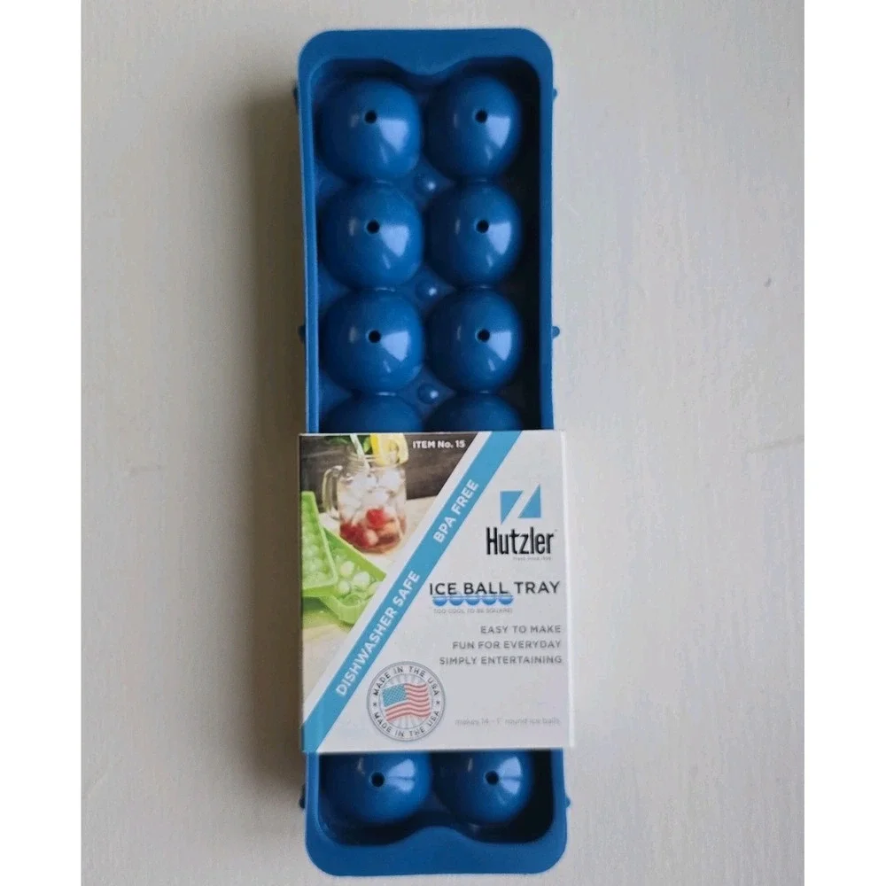 Hutzler Ice Ball Tray #15 Blue‎ Makes 14 1