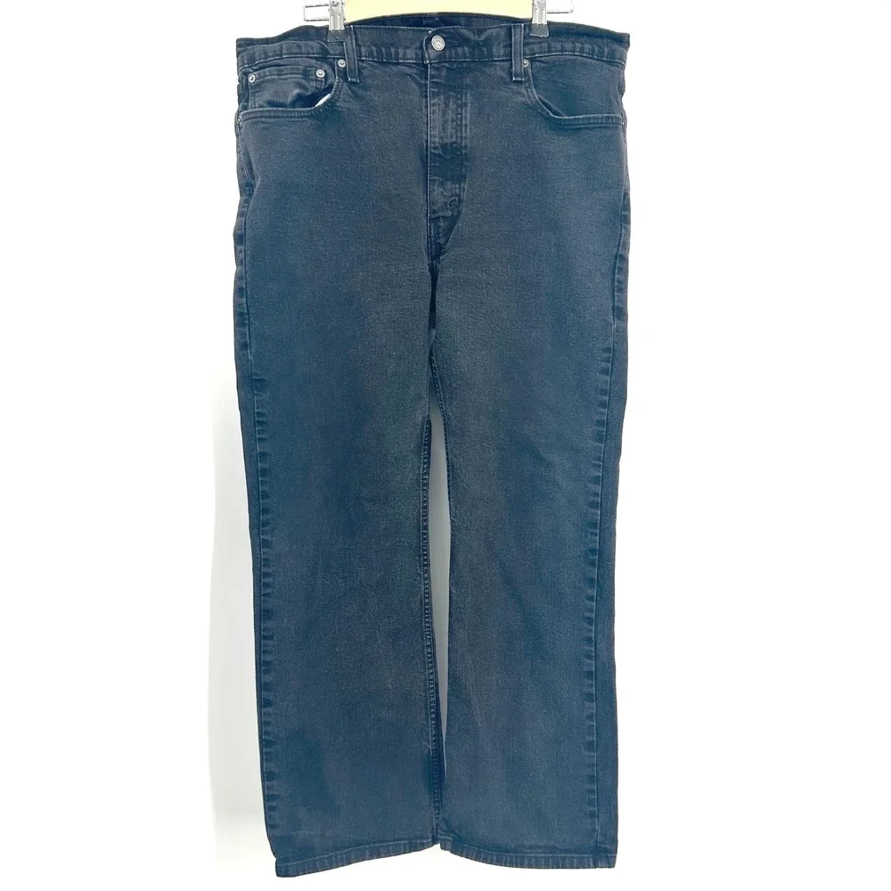 Levis 527 Slim Bootcut Jeans mens W40 L30 Faded Black Denim‎ 05527-0539