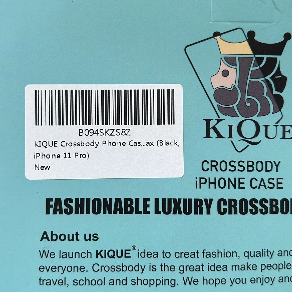 KIQUE Crossbody Phone‎ Case and Wallet for iPhone 11 Pro Faux Black Leather