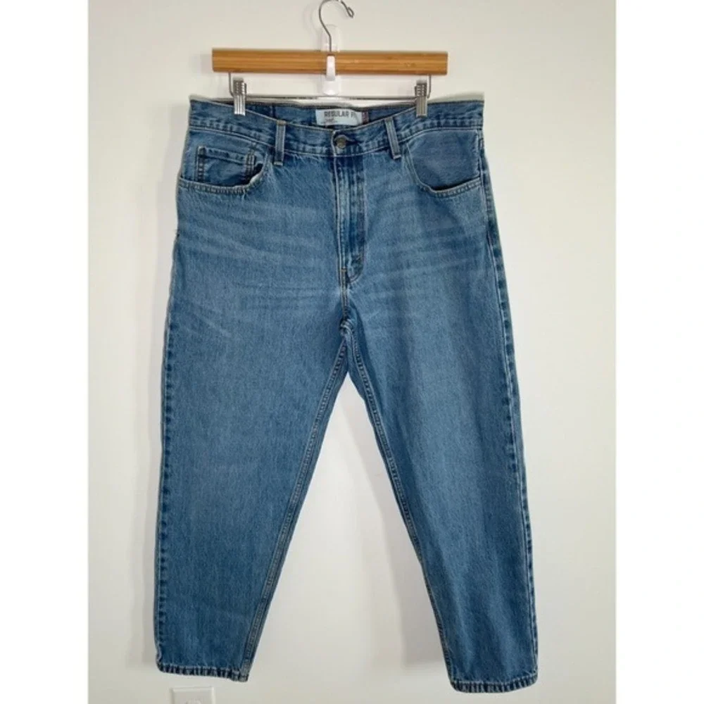Levis 505 Jeans Mens 36x30 Blue Regular Straight Mid‎ Rise Medium Wash Denim