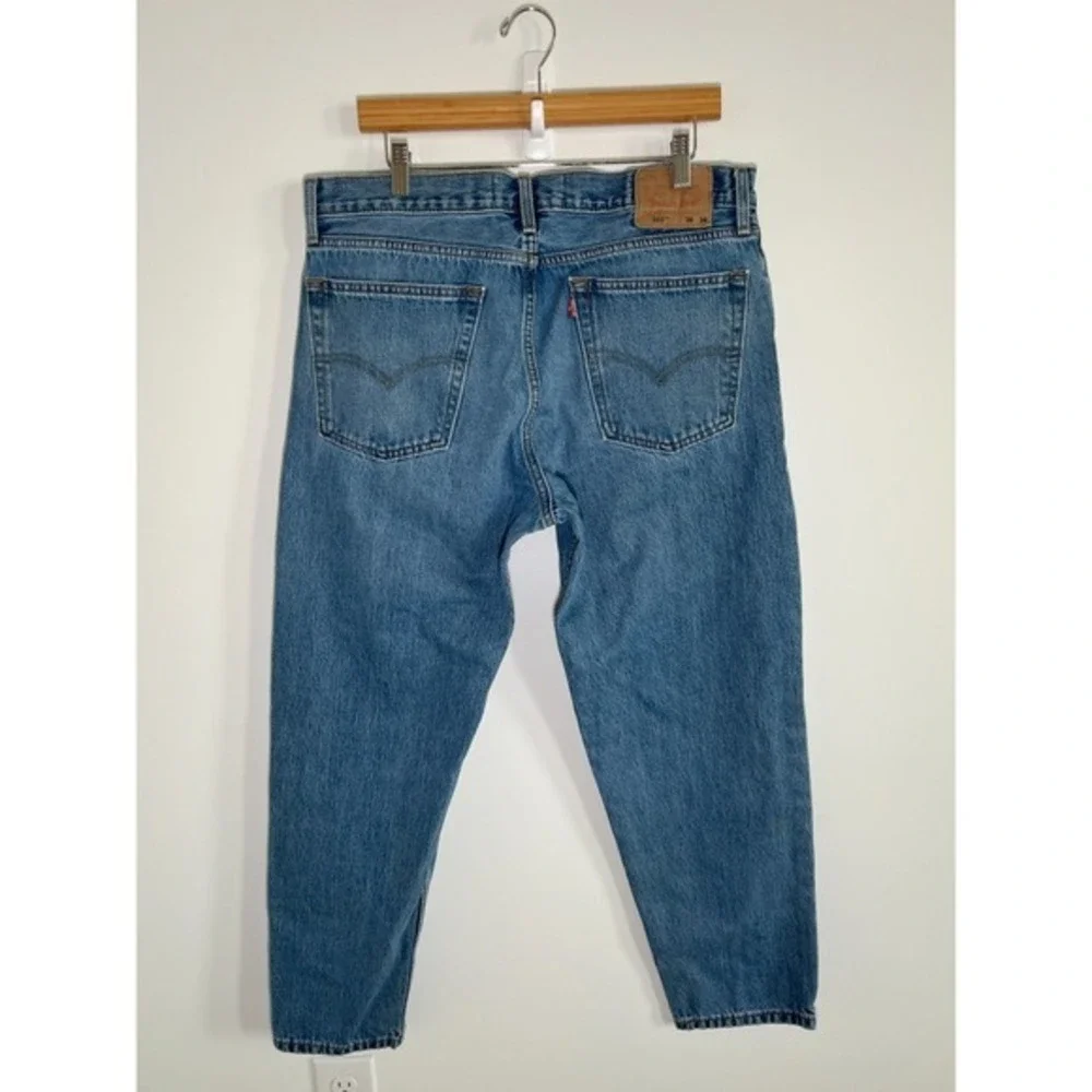 Levis 505 Jeans Mens 36x30 Blue Regular Straight Mid‎ Rise Medium Wash Denim