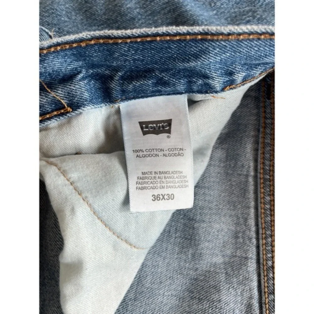 Levis 505 Jeans Mens 36x30 Blue Regular Straight Mid‎ Rise Medium Wash Denim