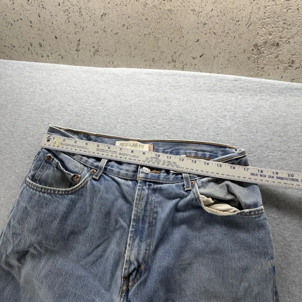 Levis 505 Regular Fit Jeans Mens 36x36 Light‎ Wash Blue Denim Straight Leg