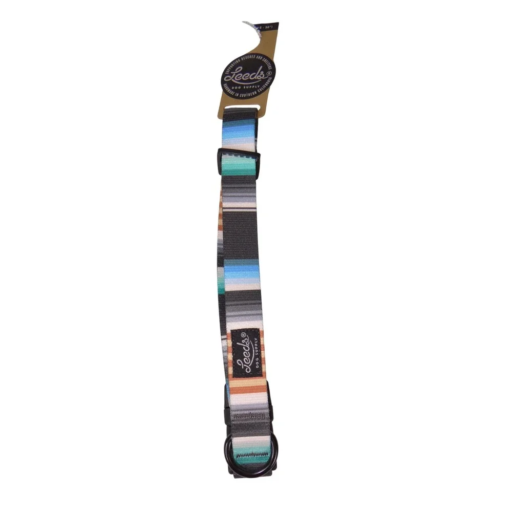 Leeds Dog Supply Jetty Dog Collar Large Multicolor Striped Adjustable
