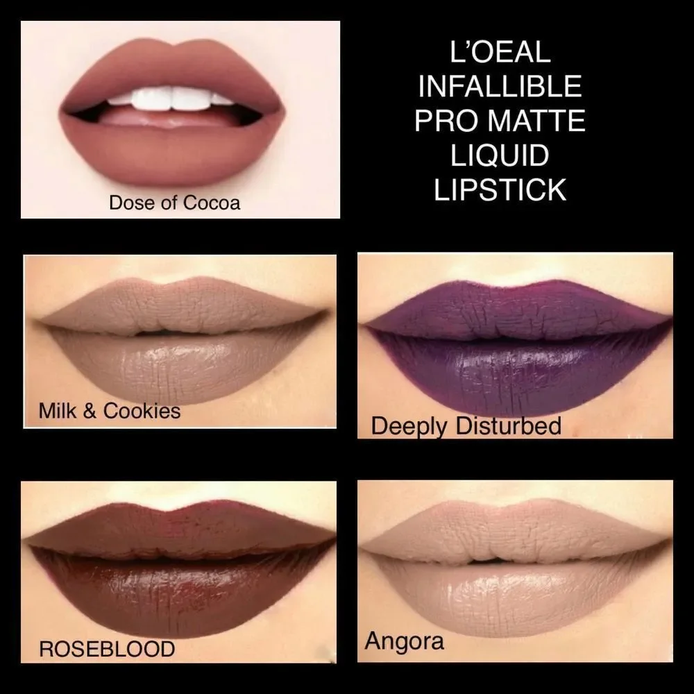 2 L'Oreal Infallible Pro Matte Lipstick in Assorted Shades Les Chocolate
