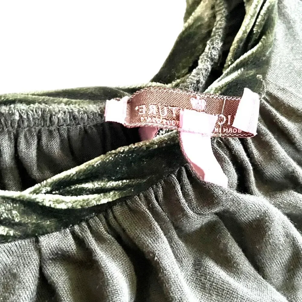 Juicy Couture girls green jersey shift dress velvet trim size 7