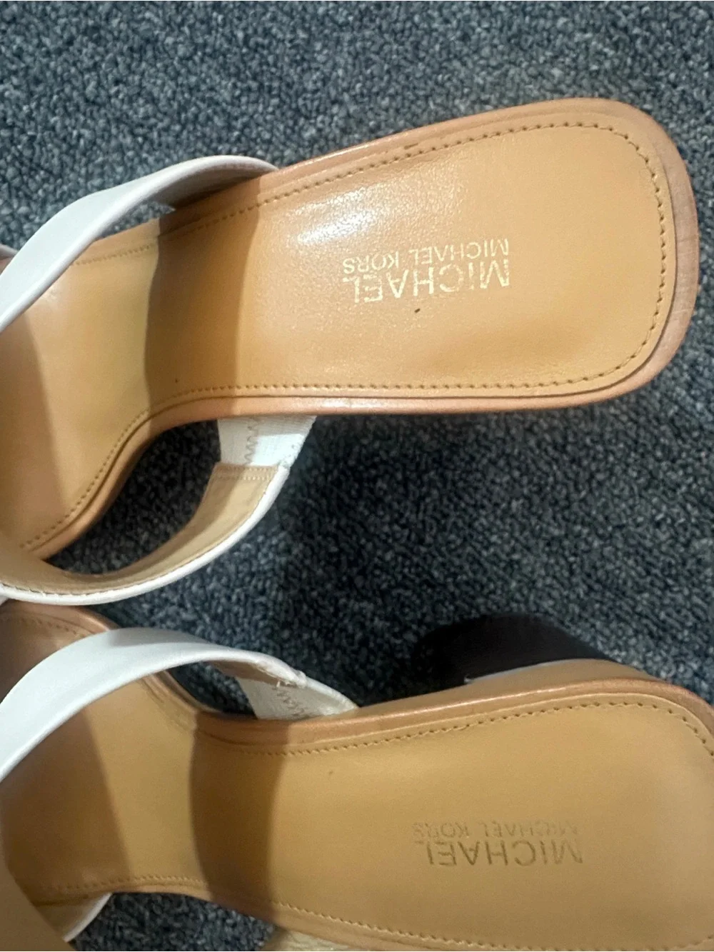 Michael Kors Cream Block Heel Sandals