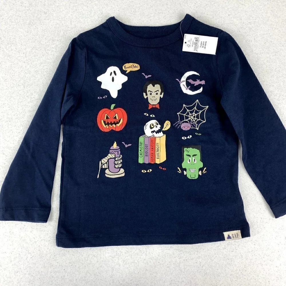 Gap Halloween Graphic Organic Cotton Long Sleeve Tee NWT 2