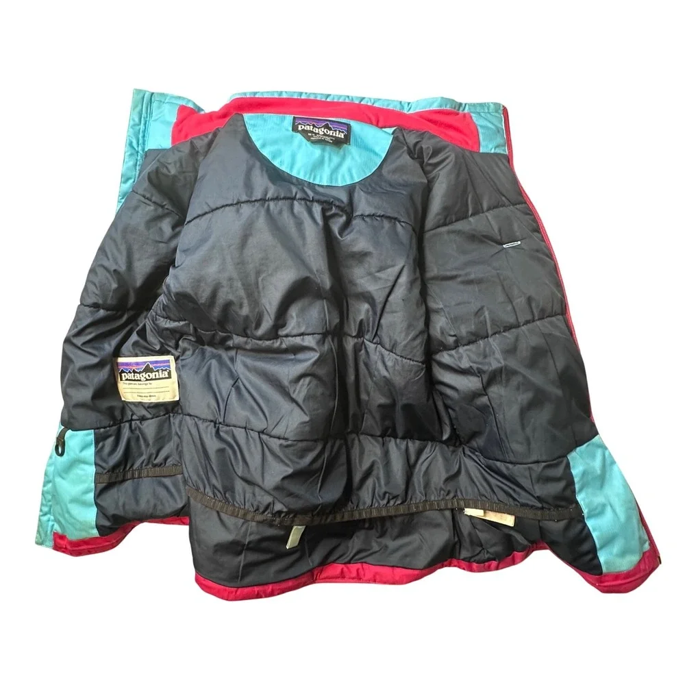Patagonia Jacket Girls M‎ 10 Pink Blue Insulated Ski Snowboard 68525 Broken Zip