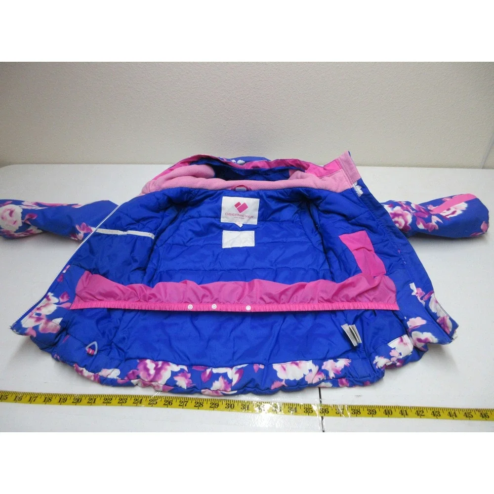 Obermeyer Jacket Girls Size 8 Floral Hooded Insulated Winter Puffer Snow Ski