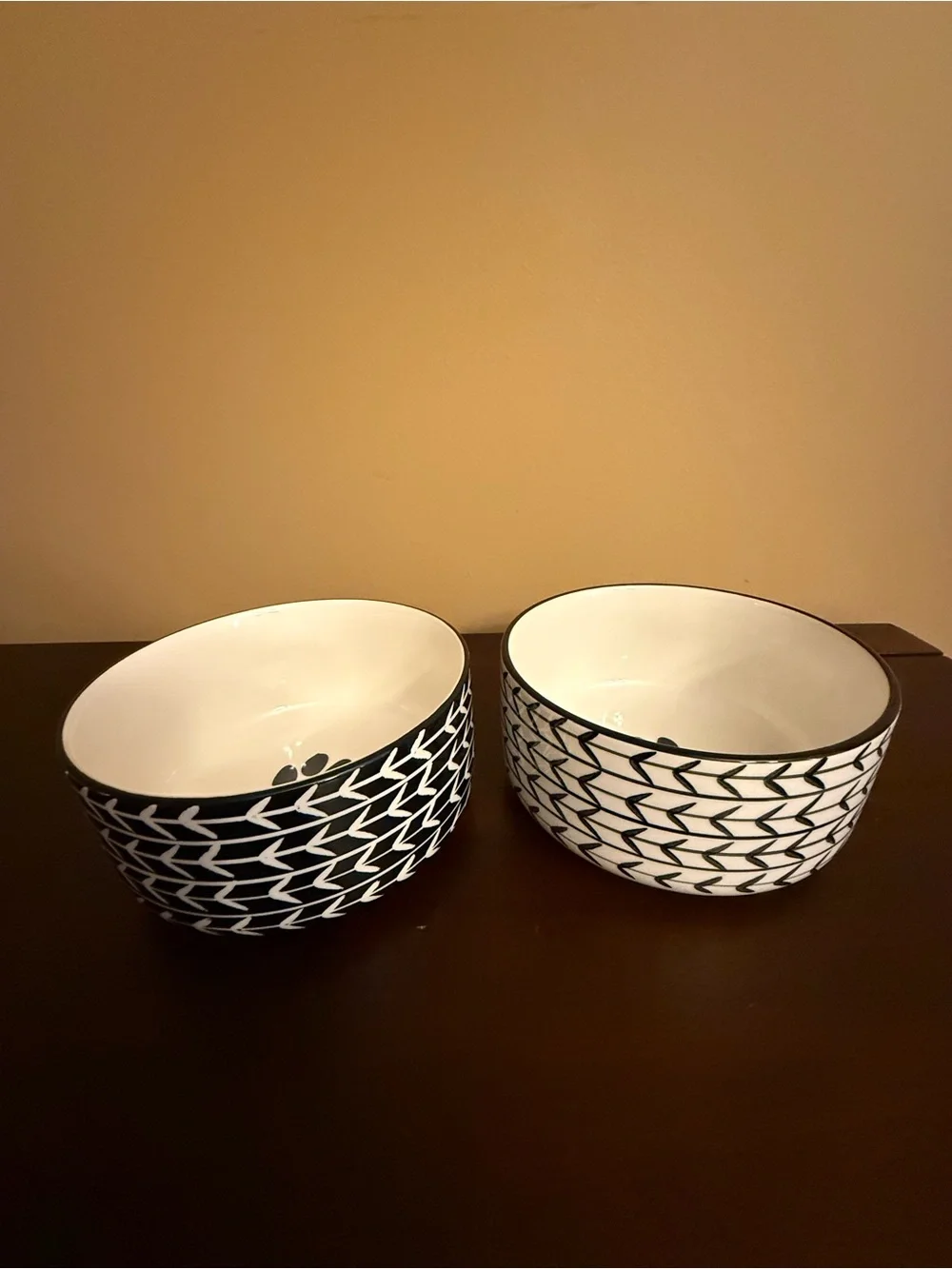 Black & White Paw-Print Stoneware Ceramic Dog Bowl Set cleaned and sanitized.