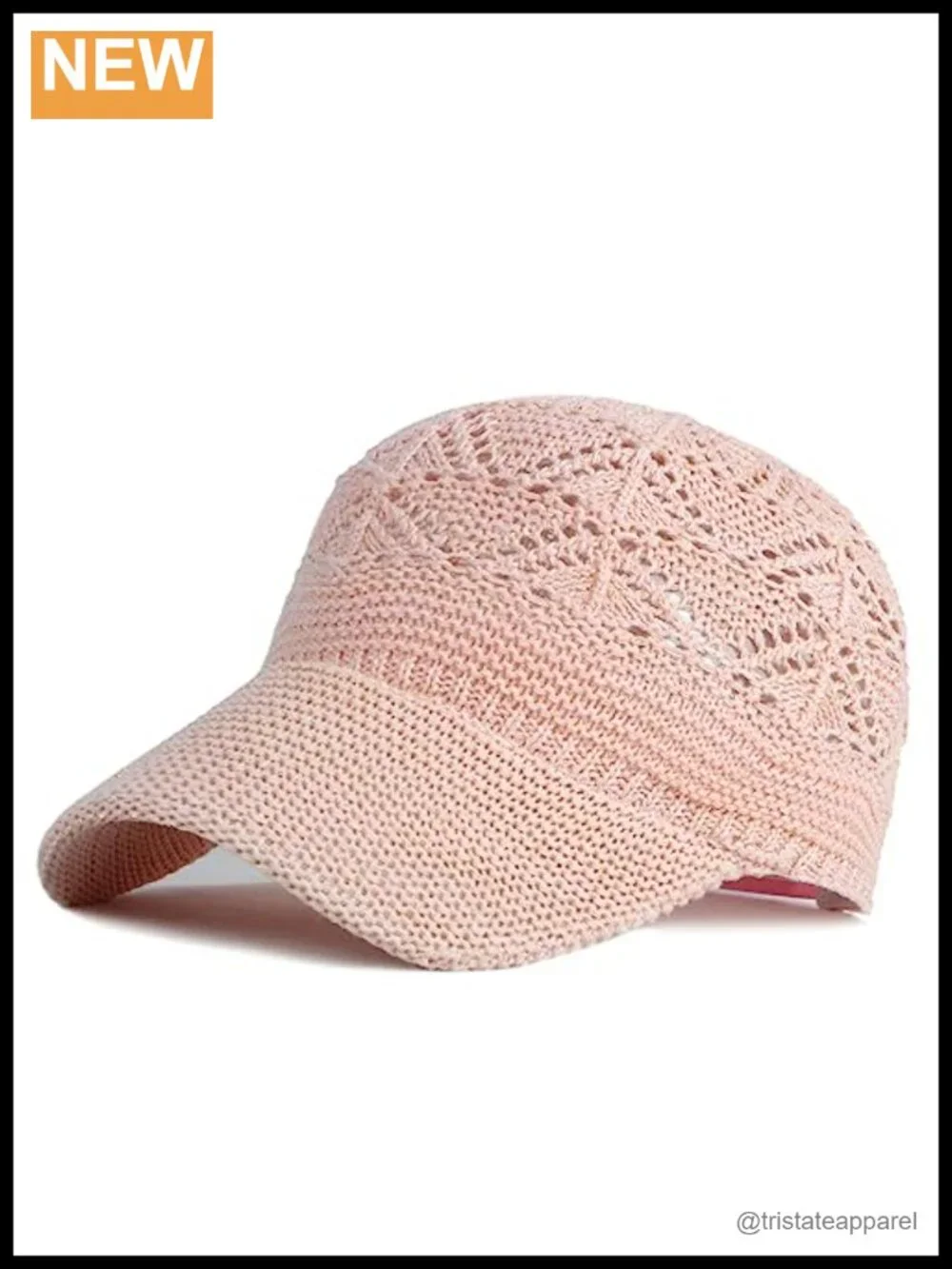 Crochet Knit Baseball Cap for Women Summer Breathable Adjustable Sun Protection