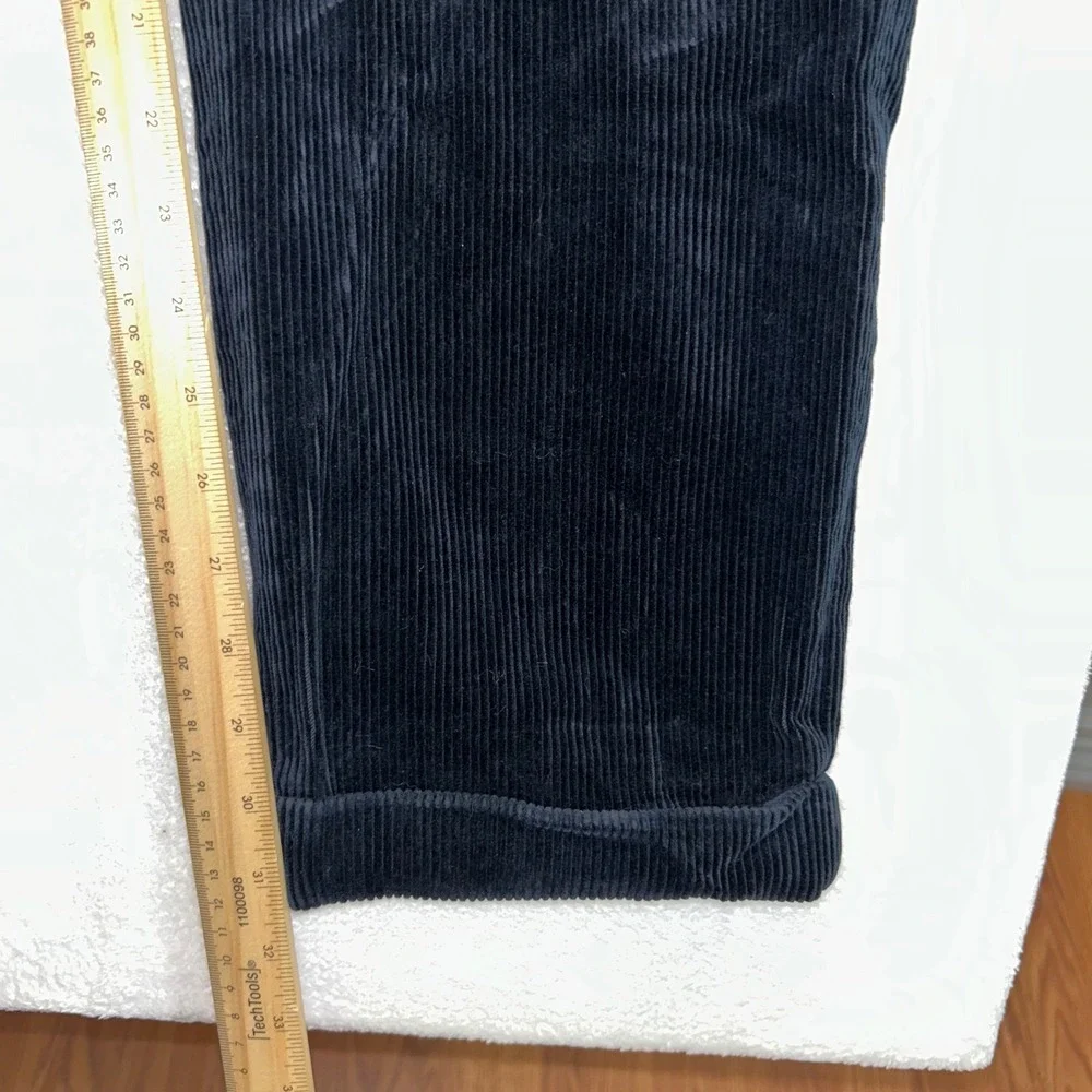 Polo Ralph Lauren Vintage Jumbo Corduroy Pants Men 33x32 Navy Blue Pleated Cuff