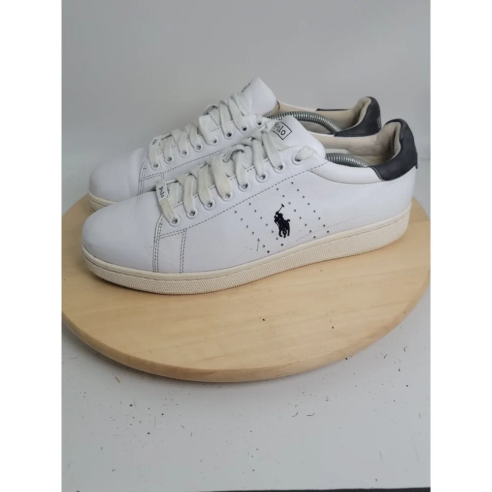 Men's POLO RALPH LAUREN Wilton Leather Trainers Men 11 D
