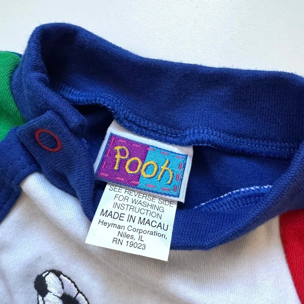 Vintage NEW 90's Y2K‎ Disney Pooh Winnie the Pooh Soccer Footed Pajamas 3-6 Mo.