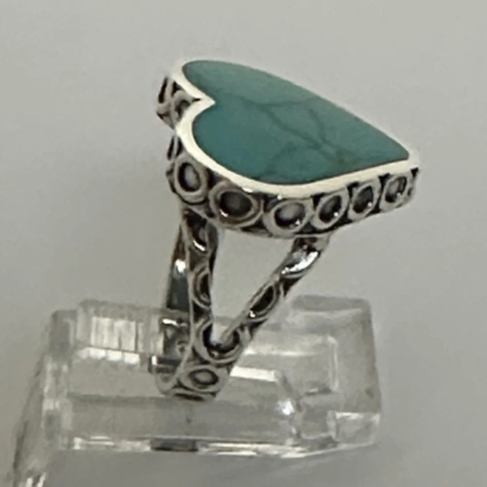 925 sterling silver Heart Turquoise  Gemstone Silver Ring