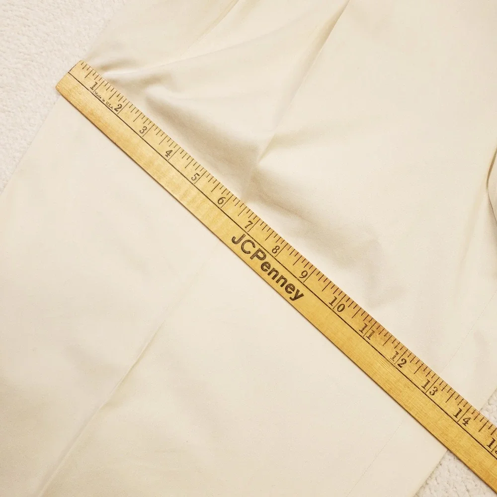 Vintage Banana Republic Chinos Mens 33L Cream Pleated Cuffed Trousers Italy Made