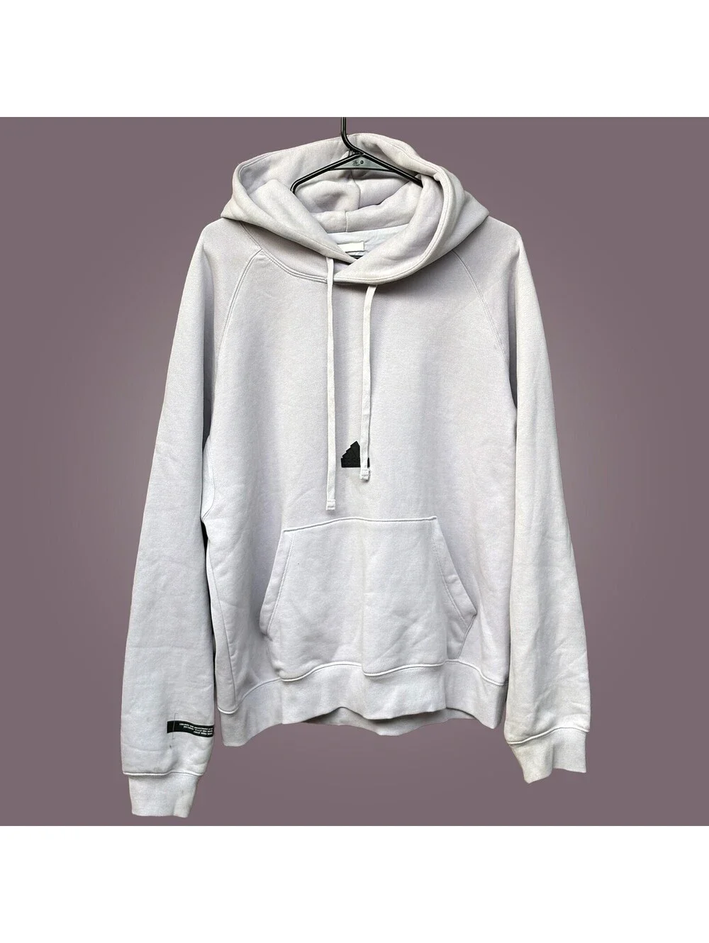 Adidas White Hoodie with Black Logo, Size M