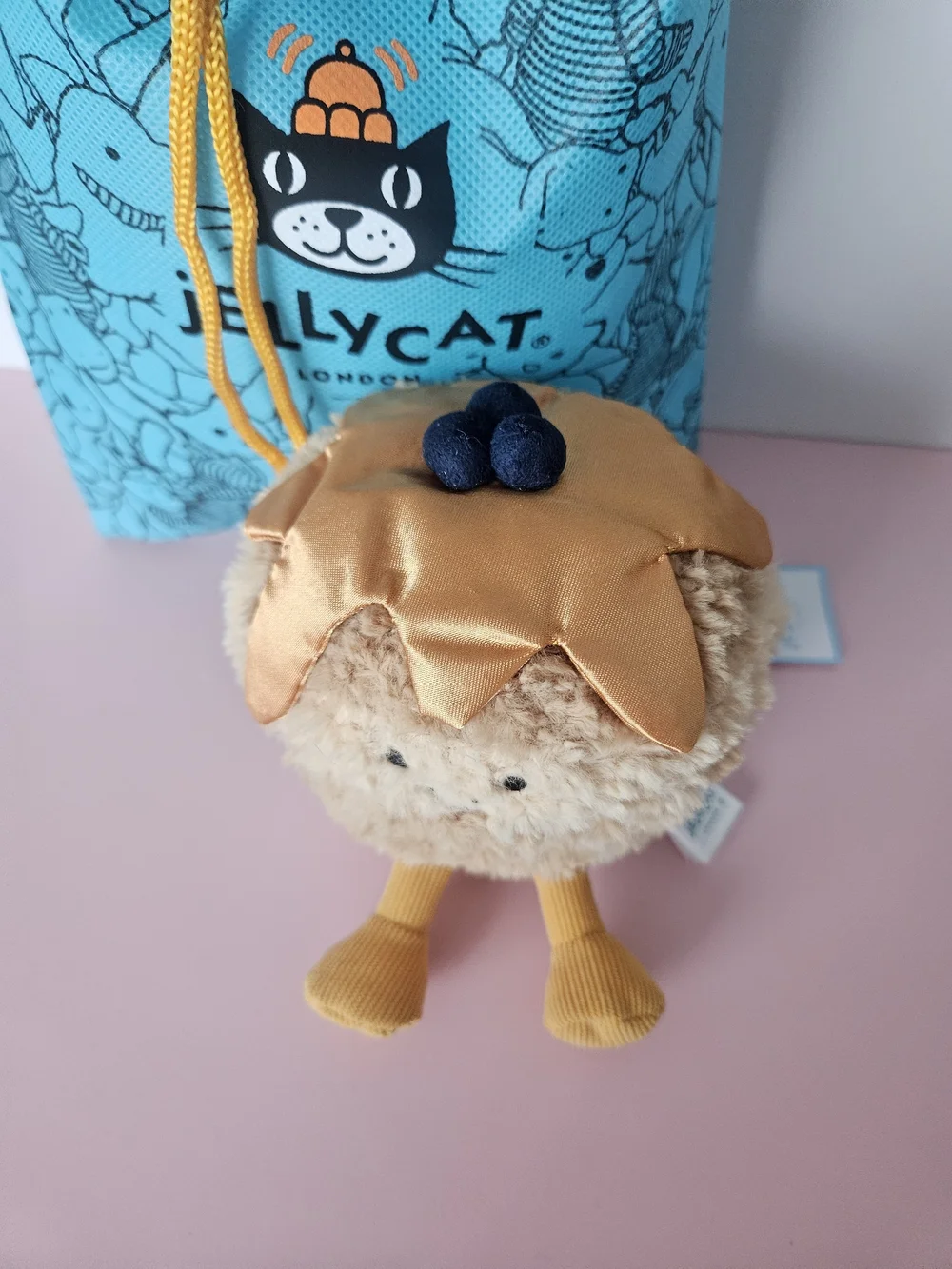 Jellycat Caramel Pudding Plush Bag Charm - Tan