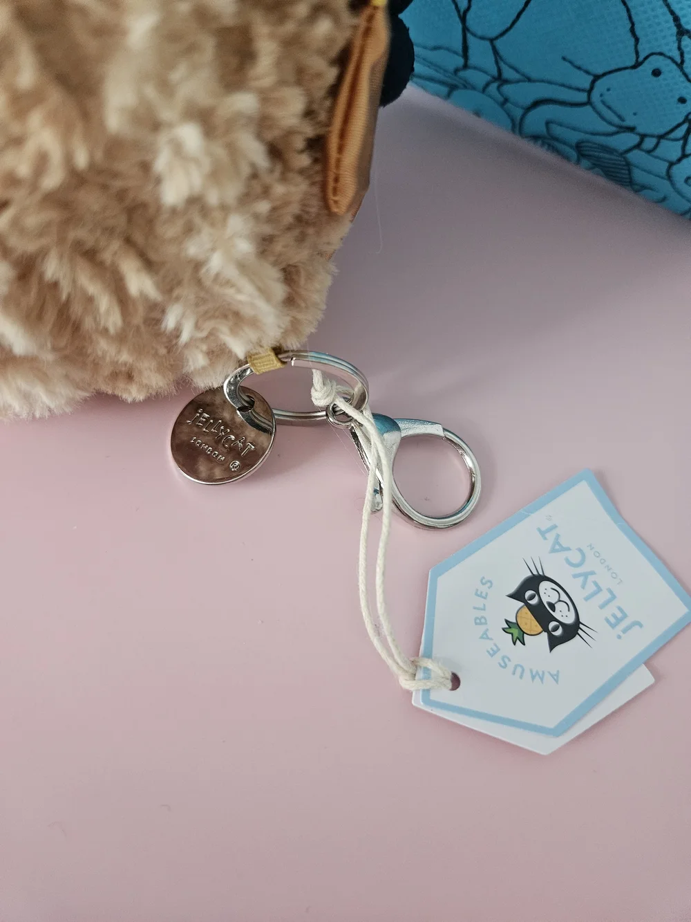 Jellycat Caramel Pudding Plush Bag Charm - Tan