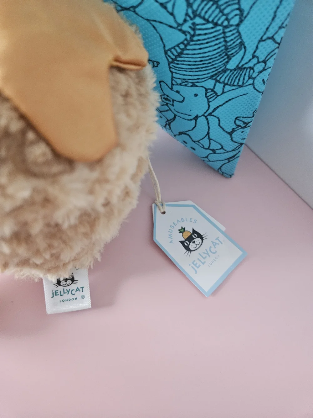 Jellycat Caramel Pudding Plush Bag Charm - Tan