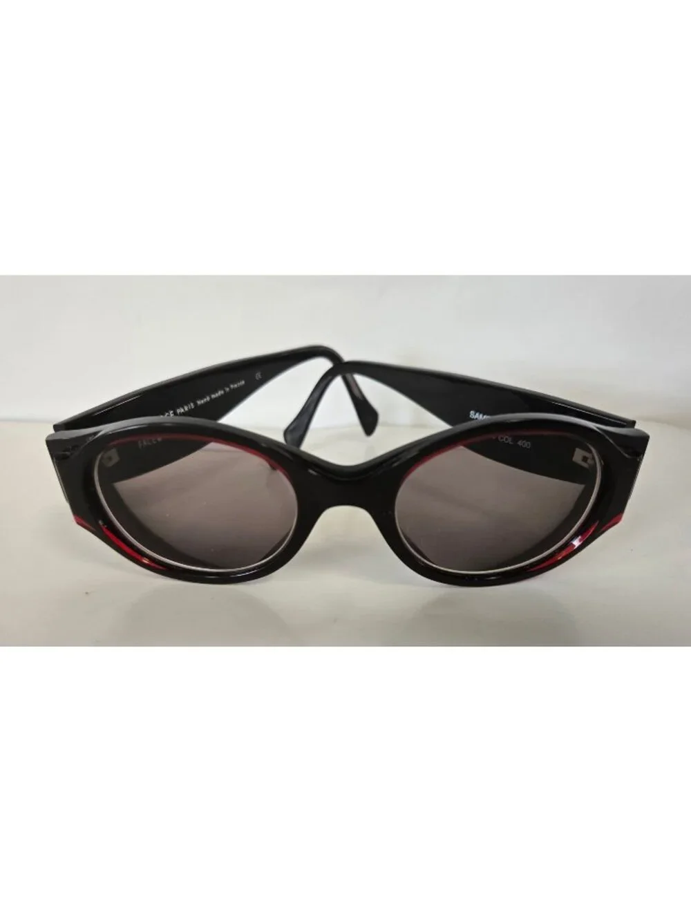 Vintage Handcrafted In France Face a Face Samba Black And Red Rx Sunglasses