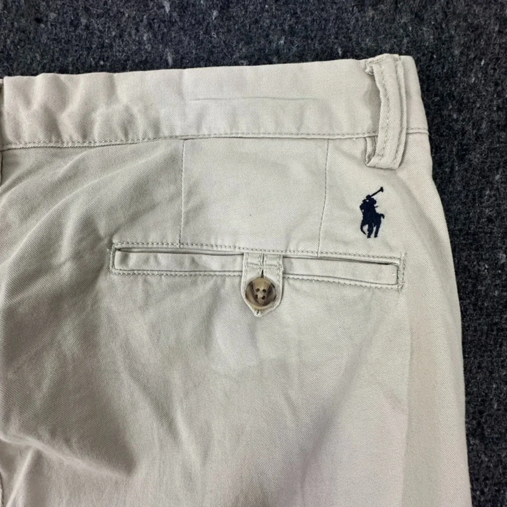 Polo Ralph Lauren Pants Mens Size 32x32 Beige Slim Stretch Fit Bedford Preppy