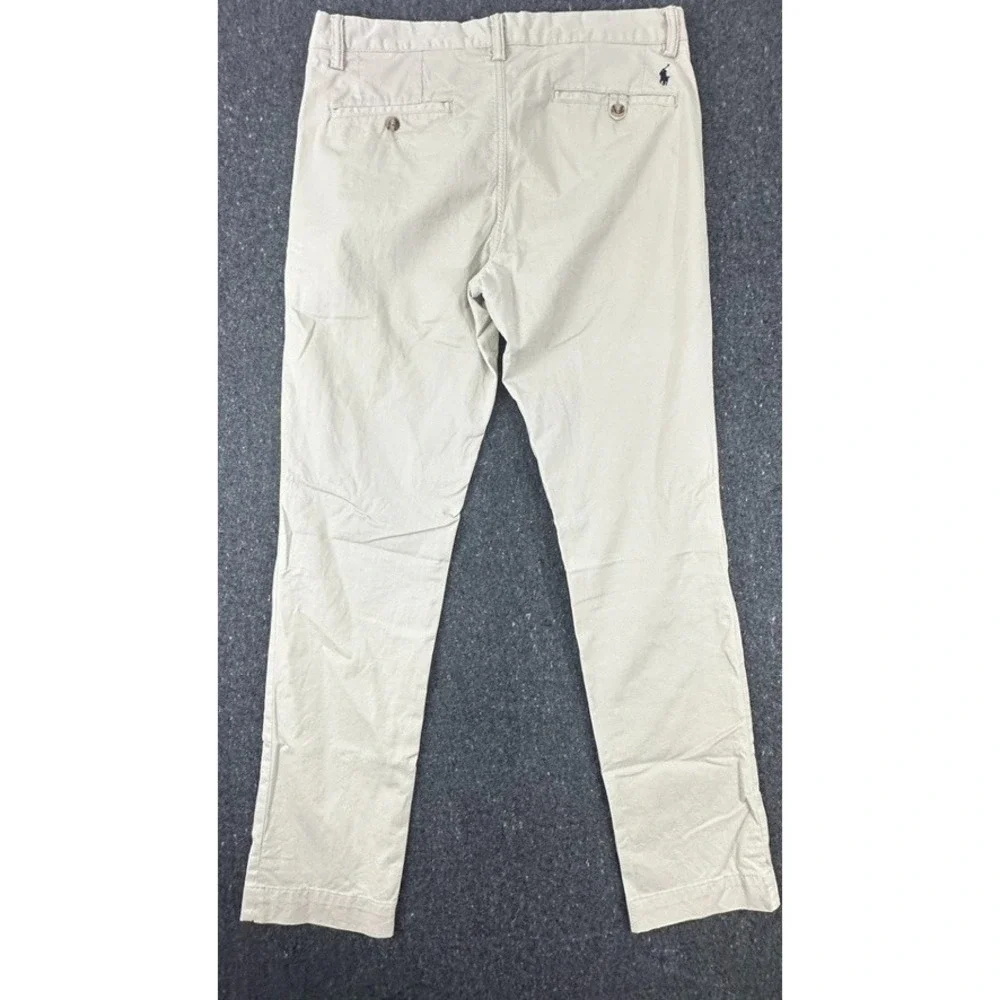 Polo Ralph Lauren Pants Mens Size 32x32 Beige Slim Stretch Fit Bedford Preppy