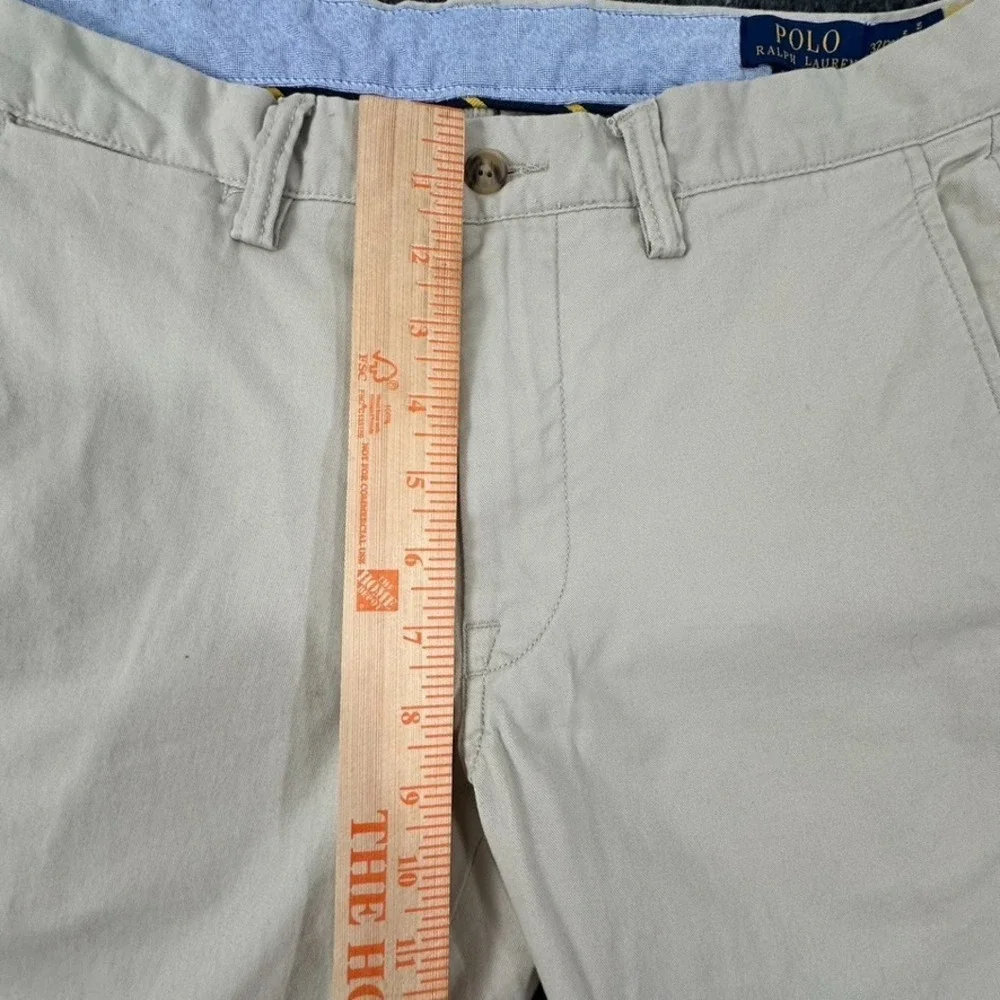 Polo Ralph Lauren Pants Mens Size 32x32 Beige Slim Stretch Fit Bedford Preppy